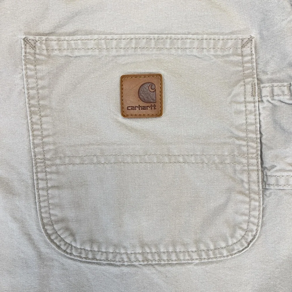 Carhartt Shorts Mens 36 Beige Canvas Cargo Workwear Carpenter Utility 10in